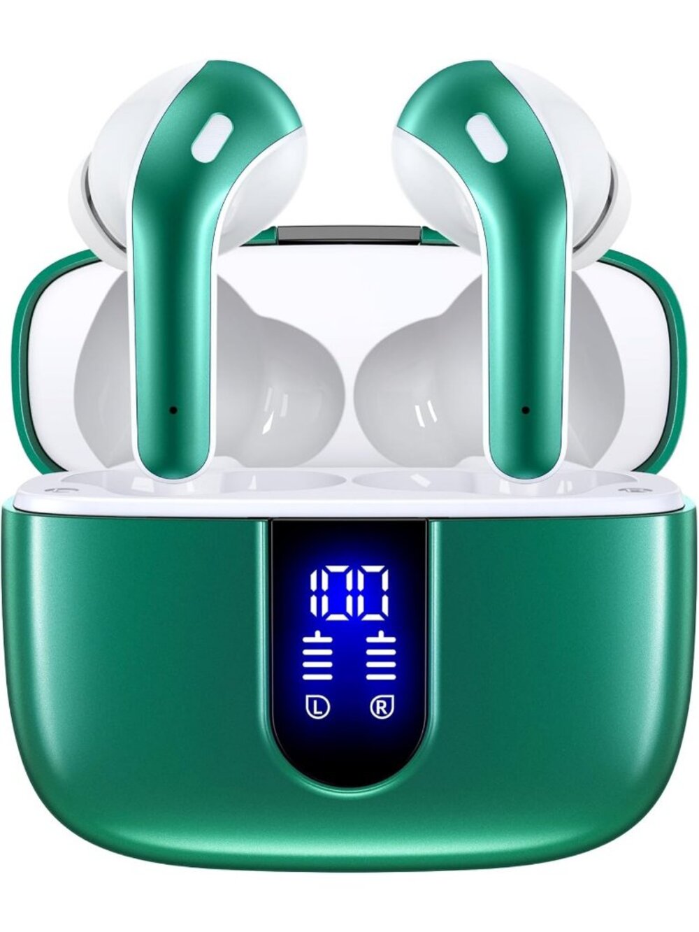 Wireless Green 60H Playback LED Power Display Waterproof Ear Bluetooth Earbud